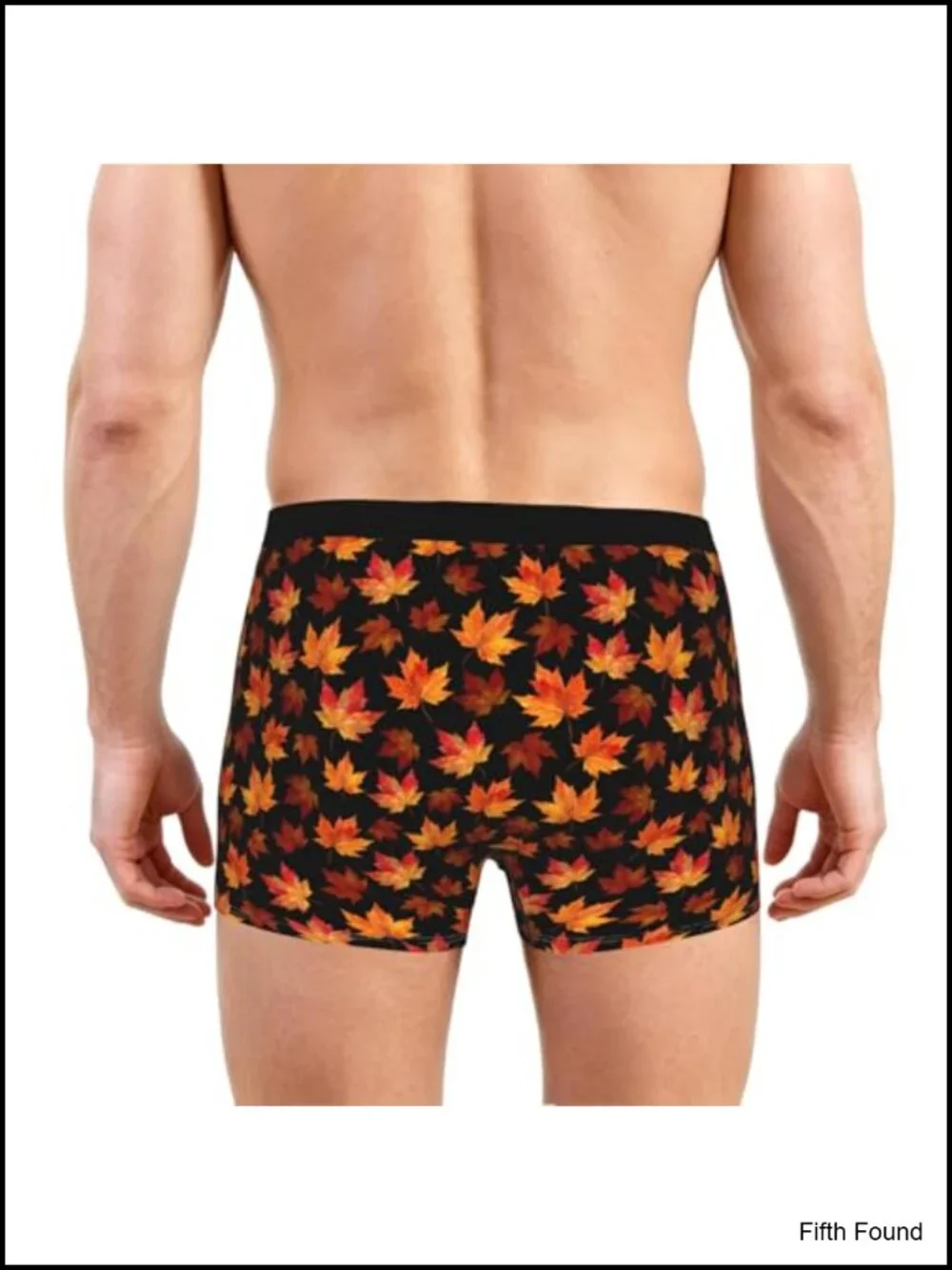 Men's Halloween Boxer Briefs - Pumpkin & Maple Leaf Print Breathable Stretch